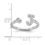14K White Gold Lab Grown Diamond VS/SI FGH Initial J Adjustable Rin - Image 5