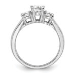14K White Gold Lab Grown Diamond SI1/SI2, G H I, 3-Stone Complete Engagement Ring