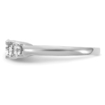 14K White Gold Lab Grown Diamond SI1/SI2, G H I, 3-Stone Complete Engagement Ring - Image 2
