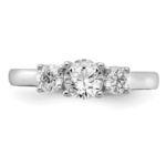 14K White Gold Lab Grown Diamond SI1/SI2, G H I, 3-Stone Complete Engagement Ring - Image 3