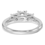 14K White Gold Lab Grown Diamond SI1/SI2, G H I, 3-Stone Complete Engagement Ring - Image 4