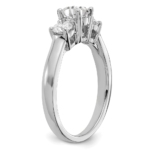 14K White Gold Lab Grown Diamond SI1/SI2, G H I, 3-Stone Complete Engagement Ring - Image 5
