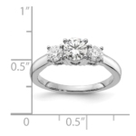 14K White Gold Lab Grown Diamond SI1/SI2, G H I, 3-Stone Complete Engagement Ring - Image 6