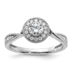 10K White Gold Eternal Promise Lab Grown VS/SI FGH Dia Halo Complete Ring