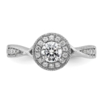 10K White Gold Eternal Promise Lab Grown VS/SI FGH Dia Halo Complete Ring - Image 4