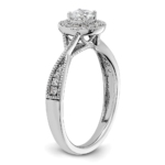 10K White Gold Eternal Promise Lab Grown VS/SI FGH Dia Halo Complete Ring - Image 6