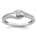 14K White Gold Lab Grown Diamond VS/SI FGH Complete Promise Ring