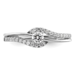 14K White Gold Lab Grown Diamond VS/SI FGH Complete Promise Ring - Image 4