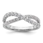 14K White Gold TRUE ORIGIN Lab Grown Diamond VS DEF Band