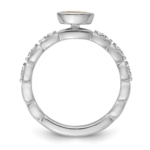 14k White Gold Stackable Expressions Citrine and Diamond Ring - Image 2