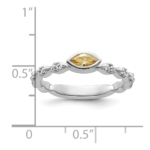 14k White Gold Stackable Expressions Citrine and Diamond Ring - Image 5