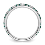 14k White Gold Stackable Expressions Created Emerald and Dia. Ring - Image 2