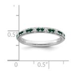 14k White Gold Stackable Expressions Created Emerald and Dia. Ring - Image 5