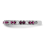 14k White Gold Stackable Expressions Rhodolite Garnet and Dia. Ring - Image 3