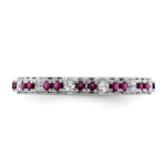 14k White Gold Stackable Expressions Rhodolite Garnet and Dia. Ring - Image 4
