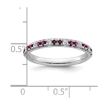 14k White Gold Stackable Expressions Rhodolite Garnet and Dia. Ring - Image 5