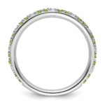 14k White Gold Stackable Expressions Peridot and Diamond Ring - Image 2