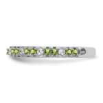 14k White Gold Stackable Expressions Peridot and Diamond Ring - Image 3