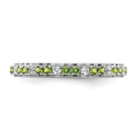 14k White Gold Stackable Expressions Peridot and Diamond Ring - Image 4