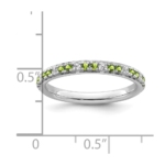 14k White Gold Stackable Expressions Peridot and Diamond Ring - Image 5