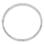 14k 3/16 White Gold Florentine Hinged Baby Bangle - Image 2