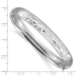14k 5/16 White Gold Florentine Engraved Hinged Bangle - Image 3