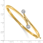 14k Two-tone AA Diamond Hinged Bangle - Image 2