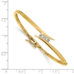 14k AA Diamond Hinged Bangle Bracelet - Image 2
