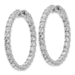 14kw Oro Spotlight Lab Grown Dia. SI+, H+, Round Hoop w/Safety Clasp Earrings - Image 2